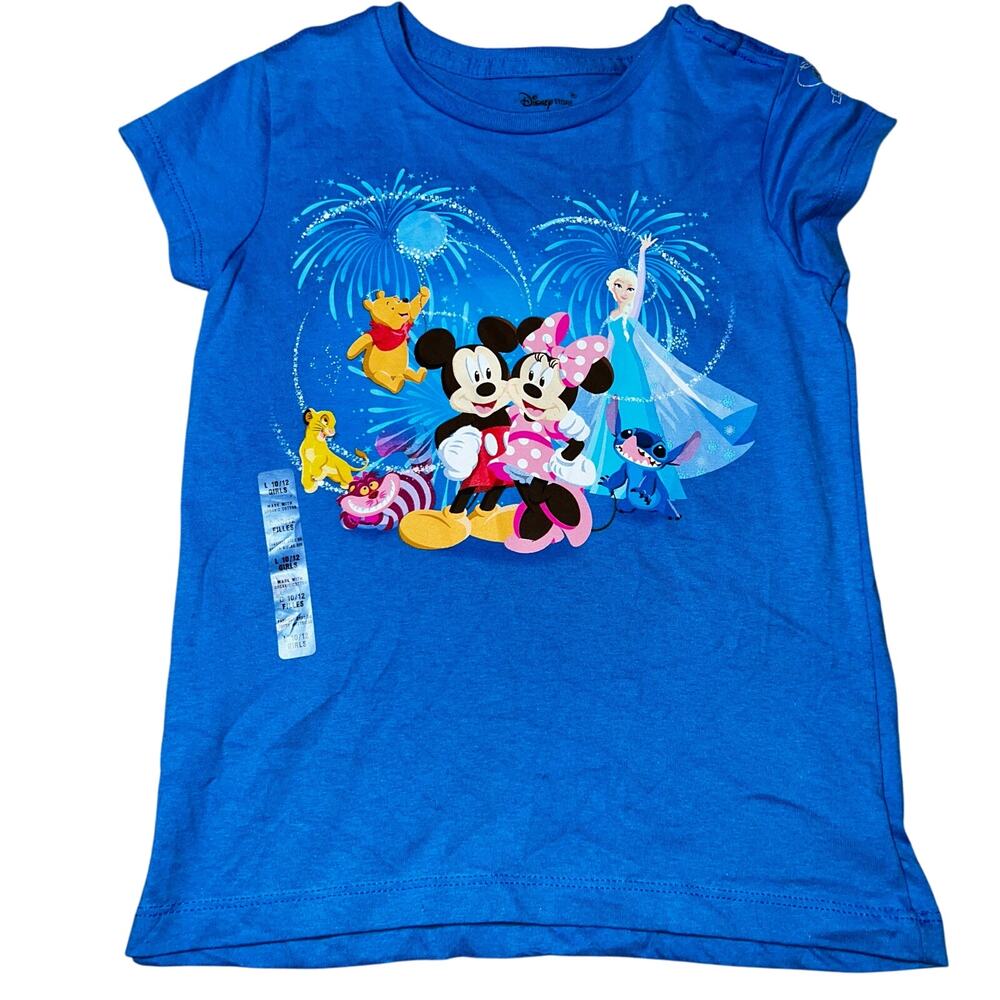 Disney Store 30th celebration girls T-shirt Mickey Minnie, stitch, Pooh sz 10/12